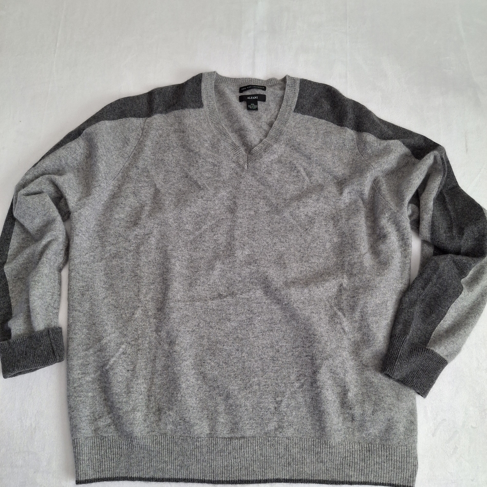 Alfani Gray Wool-Blend Men's Sweater - 100% Cashmere - Size XXL